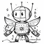 Whimsical Fairy Robot Coloring Pages 3