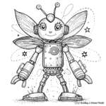 Whimsical Fairy Robot Coloring Pages 4