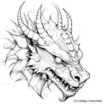 Whimsical Fairytale Dragon Head Coloring Pages 1