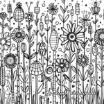 Whimsical Floral Watercolor Coloring Pages 1