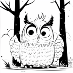 Whimsical Forest Owlicorn Coloring Pages 4