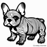 Whimsical Lisa Frank French Bulldog Puppy Coloring Pages 4