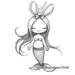 Whimsical Moonlight Bunny Mermaid Coloring Pages 1
