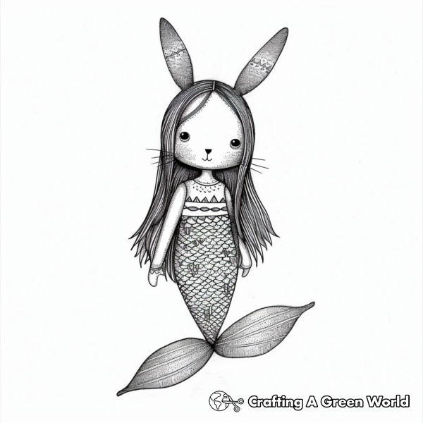 Mer Rabbit Coloring Bunny Mermaid Coloring Pages - Free & Printable!