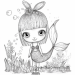 Whimsical Moonlight Bunny Mermaid Coloring Pages 3