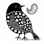 Whimsical Paisley Bird Coloring Pages 2