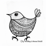 Whimsical Paisley Bird Coloring Pages 4
