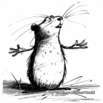 Whimsical Shadow-Predicting Groundhog Coloring Pages 2