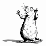 Whimsical Shadow-Predicting Groundhog Coloring Pages 3