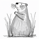 Whimsical Shadow-Predicting Groundhog Coloring Pages 4