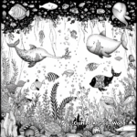 Whimsical Underwater Ocean Scene Coloring Pages 2