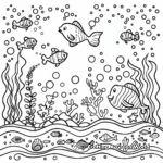 Whimsical Underwater Ocean Scene Coloring Pages 3