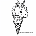 Whimsical Unicone: Unicorn Ice Cream Cone Coloring Pages 1