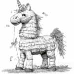 Whimsical Unicorn Pinata Coloring Pages 1