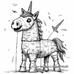 Whimsical Unicorn Pinata Coloring Pages 2