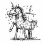 Whimsical Unicorn Pinata Coloring Pages 4