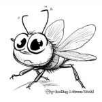 Whimsy Cartoon Fly Coloring Pages 1