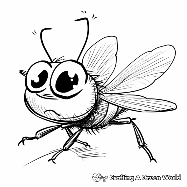 Whimsy Cartoon Fly Coloring Pages 1