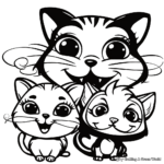 Whiskered Friends: Littlest Pet Shop Cats Coloring Pages 2