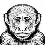 White-faced Capuchin Monkey Coloring Sheets 2