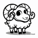 White Ram Coloring Pages for Children 2