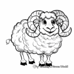 White Ram Coloring Pages for Children 3