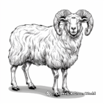 White Ram Coloring Pages for Children 4