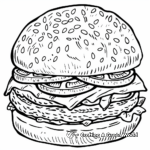 Wholesome Veggie Burger Coloring Pages 1