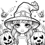 Wicked Witch Trick or Treat Coloring Pages 2