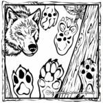 Wild Wolf Tracks Coloring Pages 1