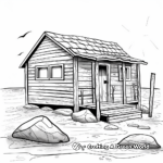 Wilderness Outpost Cabin Coloring Pages 1
