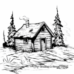 Wilderness Outpost Cabin Coloring Pages 3