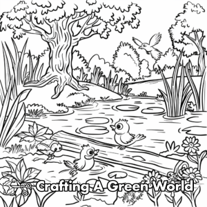 Pond Coloring Pages - Free &amp; Printable!