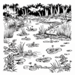 Wildlife at the Pond: Nature Scene Coloring Pages 3