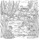 Wildlife at the Pond: Nature Scene Coloring Pages 4