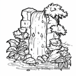 Wildlife at Waterfall Coloring Pages 3