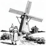 Windmill with Uncle Henry and Aunt Em Coloring Pages 3
