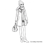 Winter Fashion Barbie Coloring Pages 1