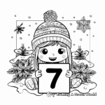 Winter-themed Number 7 Coloring Pages for Children 1