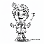 Winter-themed Number 7 Coloring Pages for Children 2