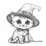 Witch Hat and Cat Coloring Sheets 4