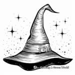 Witch Hat in the Moonlight Coloring Pages 2