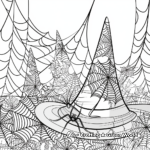Witch Hat with Patch and Spider Webs Coloring Pages 4