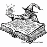 Wizard's Spell Book Magic Coloring Pages 1