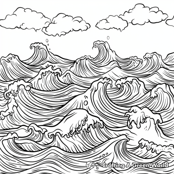 Wondrous Ocean Waves Coloring Pages 1