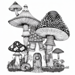 Woodland Mushroom House Coloring Sheets 2