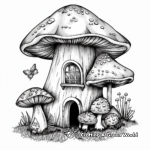 Woodland Mushroom House Coloring Sheets 3