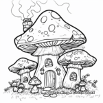 Woodland Mushroom House Coloring Sheets 4