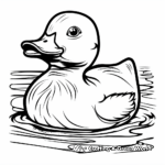 Yellow Rubber Duck on Pond Coloring Pages 4