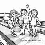 Young Bowlers: Kids in Action Coloring Pages 1